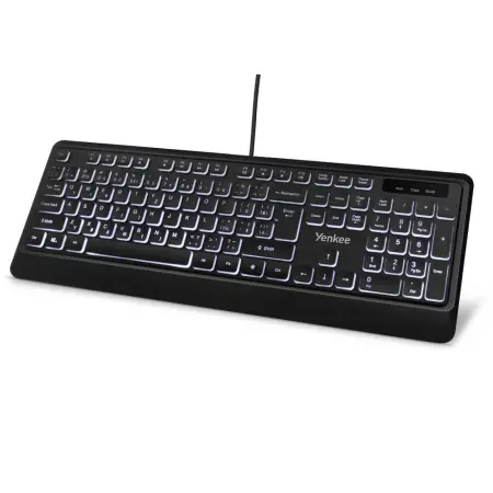 Yenkee YKB 1025CS Wired Backlit Keyboard with 1.5m USB Cable and Low Profile Silent Keys Black
