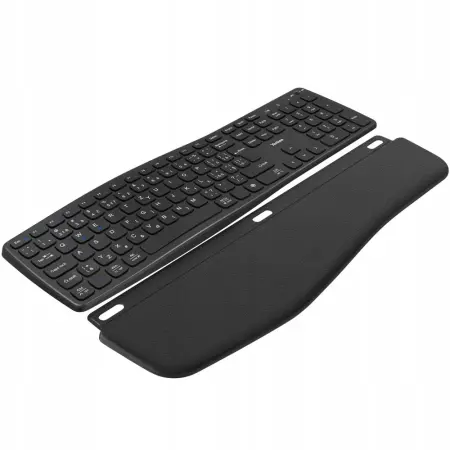 Yenkee YKB 2100CS Wireless Ergonomic Keyboard with Silent Keys and Detachable Palm Rest up to 250hrs of Operation Black