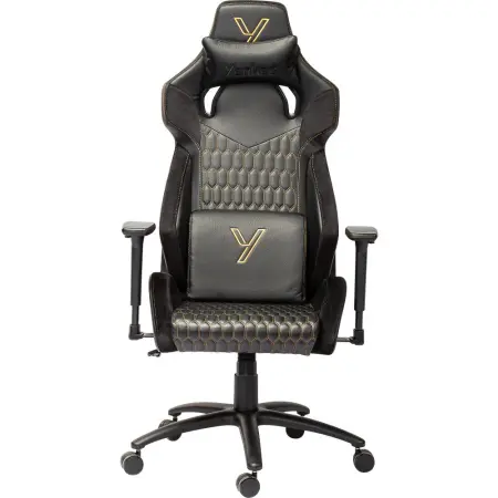 Gaming Chair Yenkee YGC 110GD ONYX Black with Scratch Resistant PU Leather 3D Armrest Adjustment Max. Load 130kg