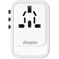 International Adapter Charger Energizer ETC200 US/AU UK EU with 1xUSB-A 18W 2xUSB-C 20W/12W White