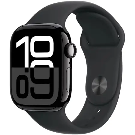 Apple Watch Series 10 Aluminum 46mm GPS NFC IP6X  Aluminum Case Jet Black with Sport Band Black MWWP3QN/A