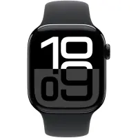 Apple Watch Series 10 Aluminum 46mm GPS NFC IP6X  Aluminum Case Jet Black with Sport Band Black MWWP3QN/A