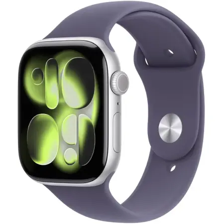 Apple Watch Series 11 (2025) Aluminum 42mm GPS NFC IP6X  Aluminum Case Silver with Sport Band Purple Fog MEU74WF/A