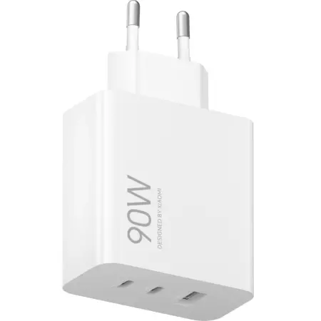 Travel Charger Xiaomi Hyper Charge 90W BHR087MEU with 1xUSB-A and 2xUSB-C White
