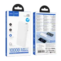 Power Bank Hoco J158A Runner 10000mAh Fast Charge 5V/2A Slim with 2xUSB-A 1xUSB-C 1xMicro USB and LED Battery Indicator White