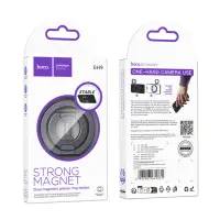 Mobile Phone Magnetic Ring Holder  Hoco GH9 with Double Magnets Silver