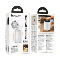 Portable Rechargeable Fabric Shaver Hoco HP70 800mAh Six Blades 7800 Rpm 3 Speed Settings and LED Display White