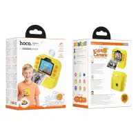 Hoco DV211 Kids Dual HD Camera 2.0" Screen 1300mAh with 2GB memory card Able to Print Photos Yellow-Orange