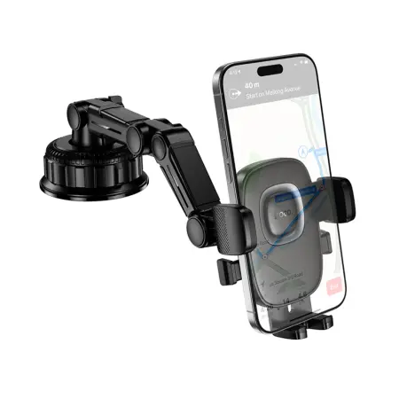 Car Mount Hoco H89 Crown  for Windshield or Console with Extension Arm for Devices 4.5"-7" Black Metal Grey