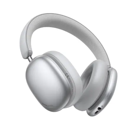 Wireless Stereo Headphone Hoco W63 Triunfo ANC v5.4 500mAh with AUX Port Silver