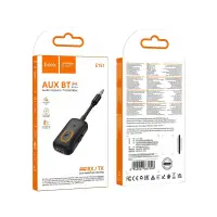 Bluetooth Audio Transmitter and Receiver Hoco E151 Graceful v5.4 150mAh with AUX 3.5mm Connector and Microphone Supports TF Card Black