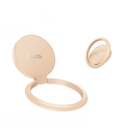 Mobile Phone Metallic Ring Holder Hoco. DCA64 with 360° Rotation Light Pink