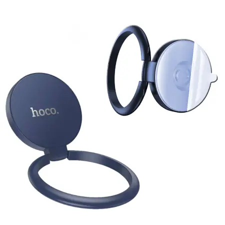 Mobile Phone Metallic Ring Holder Hoco. DCA64 with 360° Rotation Dark Blue