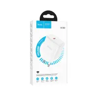 Travel Charger Hoco. DC83 1xUSB-C PD20W QC White