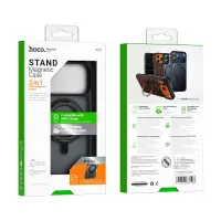 Hoco Premium Rotating Magsafe Case for Apple iPhone 17 Pro with Built-in Stand Black