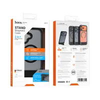 Hoco Premium Vip Magsafe Case for Apple iPhone 17 with Built-in Stand Black