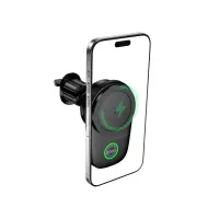 Car Mount Hoco HW36 for Devices 4.5"-7" Air Vent Mounted with Wireless Charger up to 15W and Phone Cooler Black