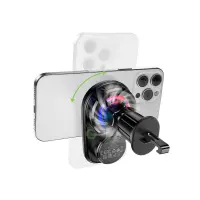 Car Mount Hoco HW36 for Devices 4.5"-7" Air Vent Mounted with Wireless Charger up to 15W and Phone Cooler Black
