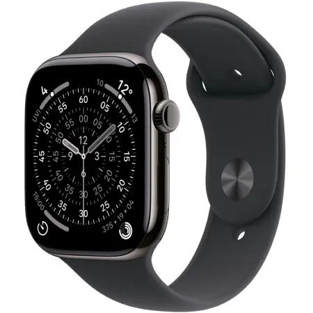 Apple Watch Series 11 5G (2025) Aluminum 42mm GPS eSIM NFC IP6X Aluminum Case Slate with Black Sport Band
