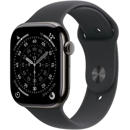 Apple Watch Series 11 5G (2025) Aluminum 42mm GPS eSIM NFC IP6X Aluminum Case Slate with Black Sport Band