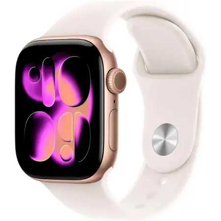 Apple Watch Series 11 5G (2025) Aluminum 42mm GPS eSIM NFC IP6X Aluminum Case Gold with Light Blush Sport Band