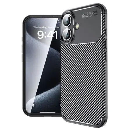 Case Ancus AutoFocus Carbon Fiber για Apple iPhone 17 Black