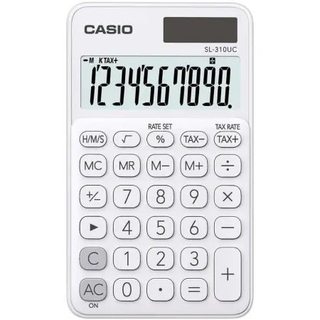 Calculator Dual 10 Digits LCD Display Casio SL-310UC-WE White