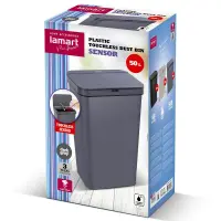 Plastic Waste Bin with Photocell 50lt SENSOR Lamart LT8108 Dark Grey