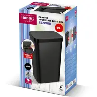 Plastic Waste Bin with Photocell 50lt SENSOR Lamart LT8110 Black