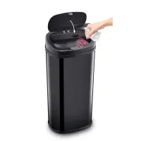 Stainless Steel Waste Bin with Photocell 42lt SENSOR Lamart LT8112 Black