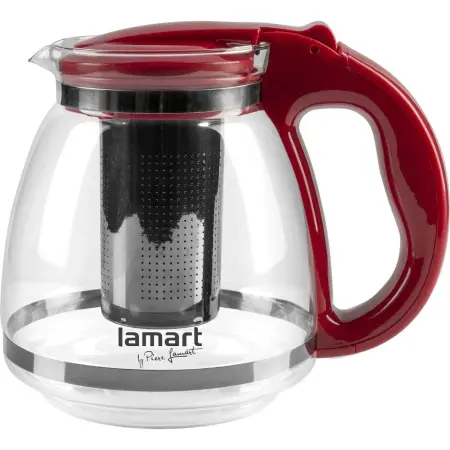 Teapot with Filter Glass 1.5lt 13cm Lamart LT7074 Transparent/Red