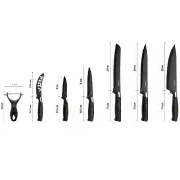 Set of Knives Lamart LT2179 6pcs. and a Peeler with Anti-odor Blades and Soft Ergonomic Grips Black
