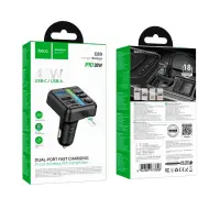 Bluetooth FM Transmitter Hoco E89 Libre 45W with 2xUSB-A and 1xUSB-C PD30W BT v5.4 Supports USB, SD Card Music Playback and Calls