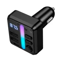 Bluetooth FM Transmitter Hoco E89 Libre 45W with 2xUSB-A and 1xUSB-C PD30W BT v5.4 Supports USB, SD Card Music Playback and Calls