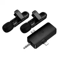 Dual Microphones Wireless Hoco L20C Fair Lavalier USB-C AUX Lightning 2.4Ghz Range 15m Digital Noise Cancellation ENC up to 7Hrs Usage