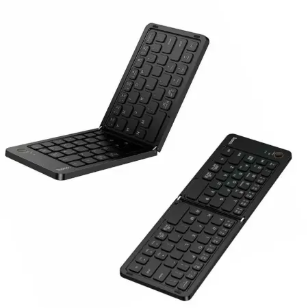 Hoco GM71 Proficient Mini Foldable Wireless Keyboard 67 Keys Bluetooth v5.2 180mAh and Quiet Keys Black
