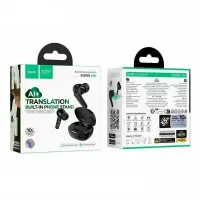 Wireless Hands Free Hoco EQ100 Intelligent TWS ANC Dual Microphone v6.0 500mAh 10Hrs Talk Time  and AI Translation in 134 Languages and Built-in Phone Stand Black