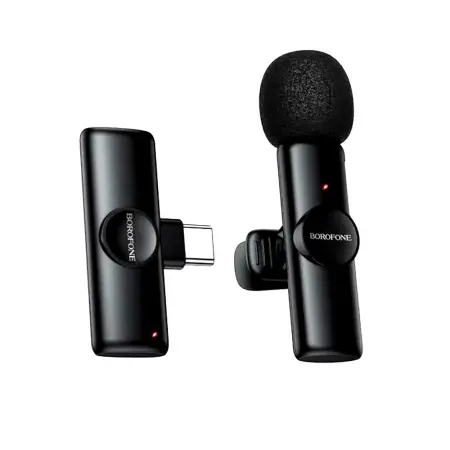 Microphone Borofone BFK16 Winner Lavalier ENC USB-C 2.4GHz Black