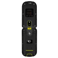 Noozy Hero 4G Dual Sim with Dual Display 2.4"+1.44" Bluetooth Torch 1200mAh Battery IP68 Black-Yellow