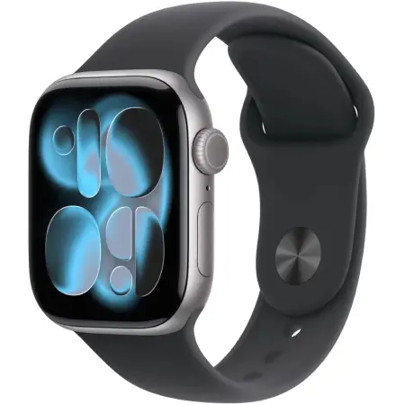 Apple Watch Series 11 (2025) Aluminum 42mm GPS NFC IP6X  Aluminum Case Jet Black with Sport Band Black