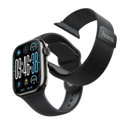 Smartwatch Hoco Y42 IP67 TFT Screen 2.01" 200mAh v5.3 with 5-7 Days Battery Life Call Function and Extra Strap Black
