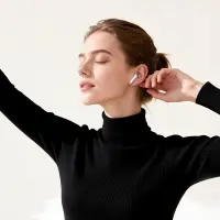 Wireless Hands Free Hoco EW205 Peaceful Mini TWS Hi-Fi Audio Deep Bass v6.0 200mAh 4h Talk Time with Charging Case White