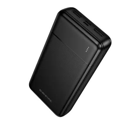 Power Bank Borofone BJ88A Clever 20000mAh with 4 Ports 1xUSB-C 2xUSB-A 1xMicroUSB and LED Battery Indicator Black