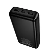 Power Bank Borofone BJ88A Clever 20000mAh with 4 Ports 1xUSB-C 2xUSB-A 1xMicroUSB and LED Battery Indicator Black