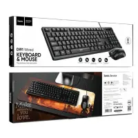 Hoco. DI91 Set Wired Keyboard 104 Keys Splash Proof and Mouse 1200DPI USB-A Black