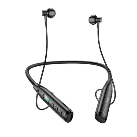 Bluetooth Hands Free Hoco. DM37 Sky Neckband Magnetic v5.3 380mAh 40Hrs Playback Time LED Battery Display Black