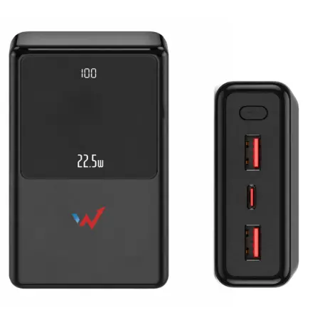 Power Bank Wonder WX27D 27000mAh Fast Charge PD 22.5W 1xUSB-C and 2xUSB-A with LED Charge Indicator