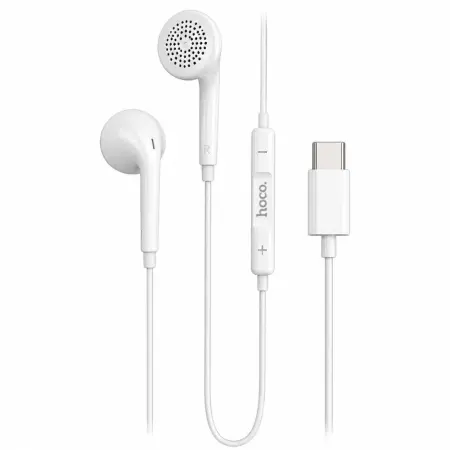 Hands Free Hoco. DM51 Fringe Stereo USB-C with Microphone 1.2m White Compatible with All USB-C Devices
