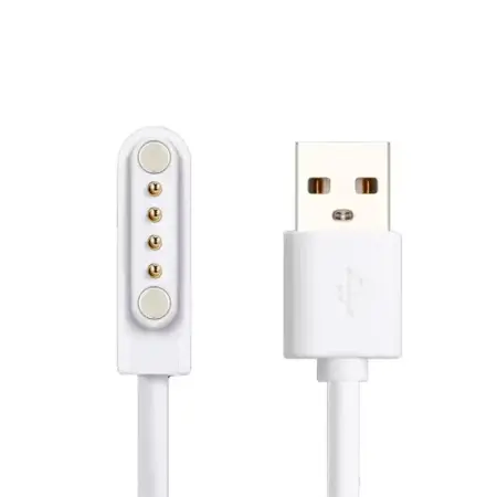 Charger 4 pin for Hoco Y101 Smartwatch Magnet Distance: 17mm Pin Distance: 8mm White