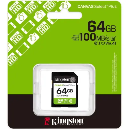 Memory Card SDXC 64GB Kingston Canvas Select+ Class 10 up to 150MB/s SDS3/64GB